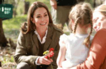 William and Kate join children on island nature trail