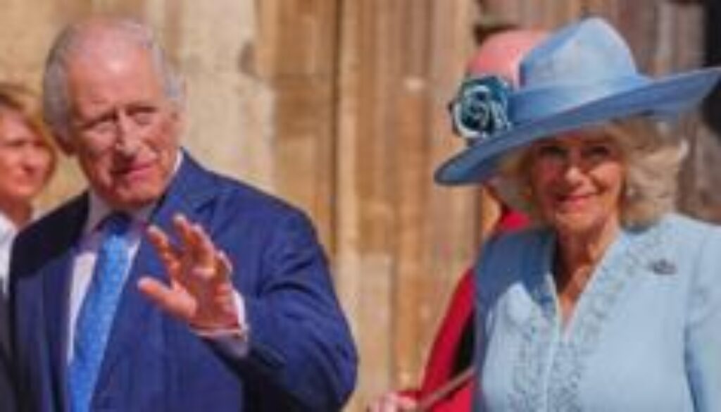King and Queen joined by Andrew and other royals for Easter service